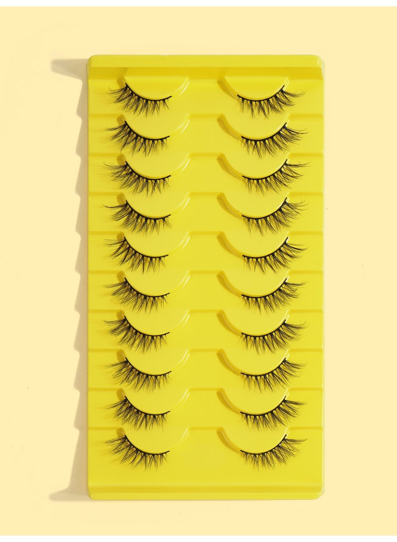 MAGEFY Half Lashes with Clear Band Corner Lashes 12MM Natural Look 3D False Eyelashes Wispy Soft Cat Eye Fluffy Curl Accent Lashes Sets（10 Pairs） - Image 4